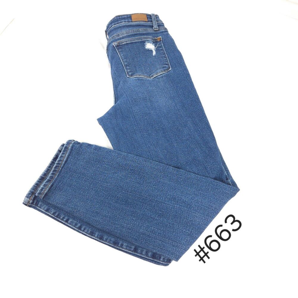 Judy Blue Button Zip Denim Medium Wash Jeans Womens Size 9/29 Blue
